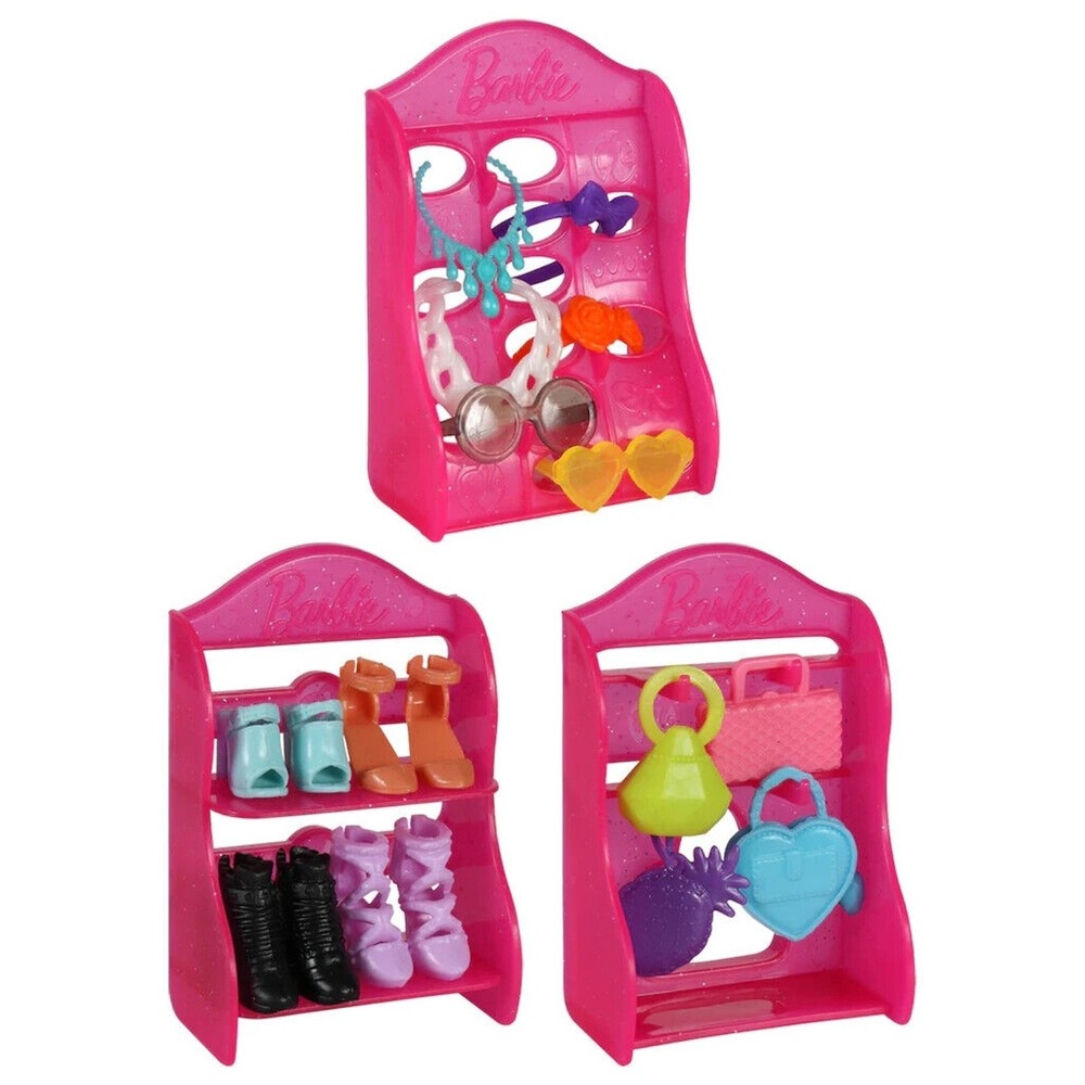 BARBIE Accessories‎ NEW Lot 3 Packs Handbags Shoes Headband Sunglasses Necklaces